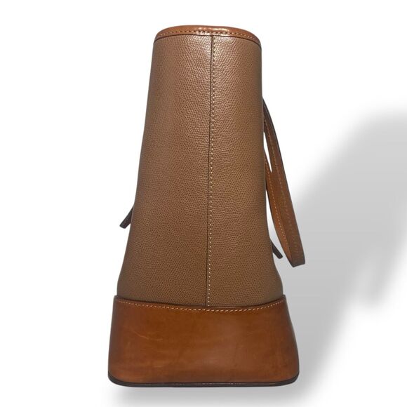 Dooney & Bourke Handbag Shoulder Bag Tote Large Tan Brown Leather Pebble Finish - Picture 4 of 16